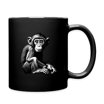 Monkey / Animal / Zoo / Chimpanzee / Wild / Comic - Full Colour Mug - black - Right
