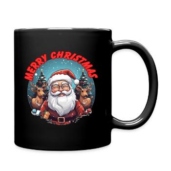 Frohe Weihnachten wünscht euch der Weihnachtsmann - Tasse einfarbig - Schwarz - Rechts