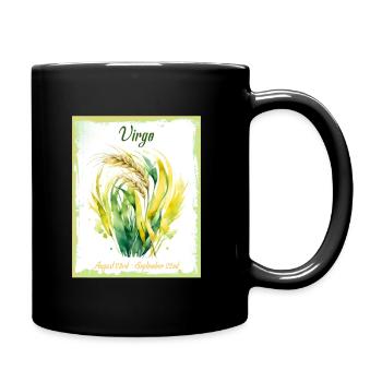 Signes du zodiaque à l’aquarelle : Vierge la moissonneur - Mug uni - noir - Droite