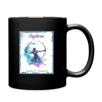 Signes du zodiaque à l’aquarelle : Sagittaire l’archer - Mug uni - noir - Droite