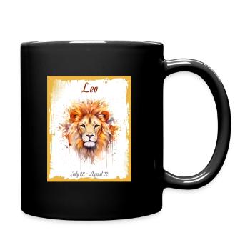 Zodiac Signs in Watercolor: Leo the Lion - Full Colour Mug - black - Right