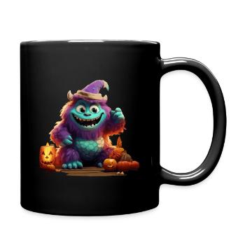 Lila Monster - Tasse einfarbig - Schwarz - Rechts