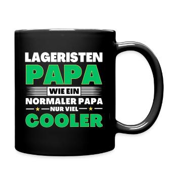 Lageristen Papa wie ein normaler nur viel cooler - Tasse einfarbig - Schwarz - Rechts