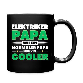 Elektriker Papa wie ein normaler nur viel cooler - Tasse einfarbig - Schwarz - Rechts