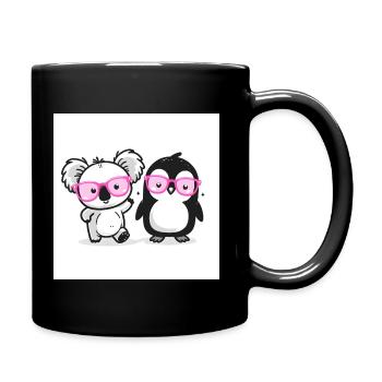 Koala y pingüino pink glasses - Full Colour Mug - black - Right