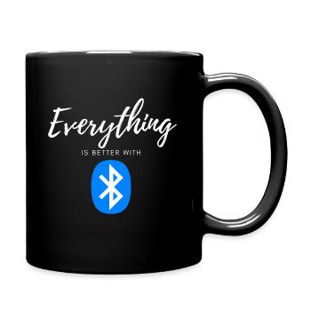 Mit Bluetooth Ist alles besser - Tasse einfarbig - Schwarz - Rechts