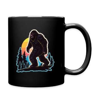 Bigfoot Yeti Halloween Nachtkostüm Waldhügel - Tasse einfarbig - Schwarz - Rechts