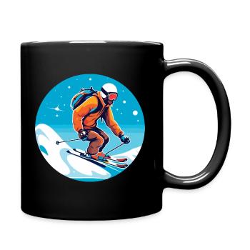 Snowboardung und Skifahren und dann Aprés-Ski - Tasse einfarbig - Schwarz - Rechts