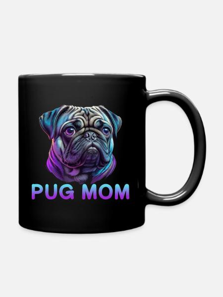 Mops Mom - Tasse einfarbig - Schwarz