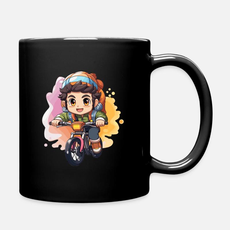 Design cycliste - Style Kawaii - Mug uni - noir