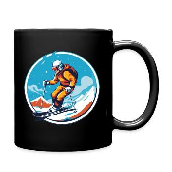 Snowboard ou ski puis après-ski - Mug uni - noir - Droite