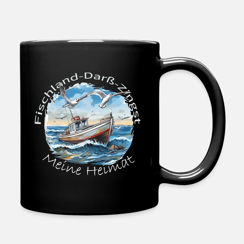 Fischerboot mit Möwen - Tasse einfarbig - Schwarz