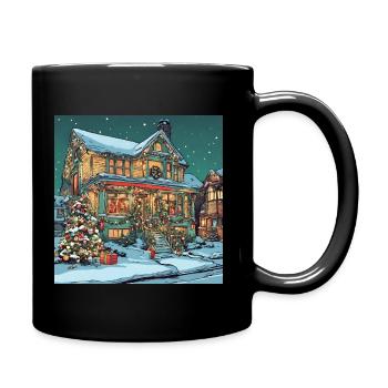 Maison de décoration de Noël - Mug uni - noir - Droite