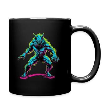 Werwolf Halloween Wolf Wolfsrudel - Tasse einfarbig - Schwarz - Rechts