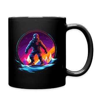 Snowboard ou ski puis après-ski - Mug uni - noir - Droite