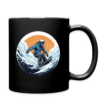 Snowboard ou ski puis après-ski - Mug uni - noir - Droite