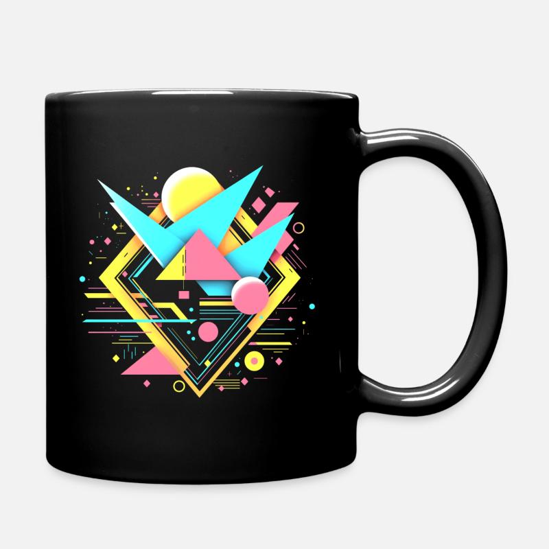 80er Jahre Design - Tasse einfarbig - Schwarz