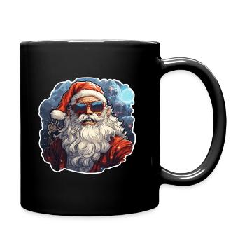 Weihnachtsmann - Illustration - Tasse einfarbig - Schwarz - Rechts