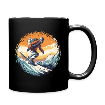 Snowboarding or skiing and then après ski - Full Colour Mug - black - Right