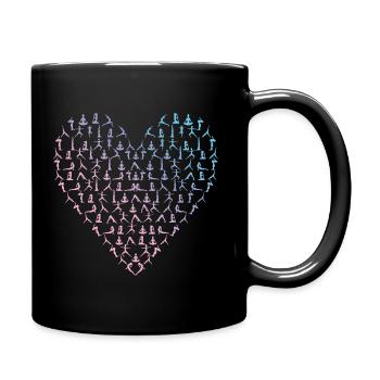Yoga Cœur Amour - Mug uni - noir - Droite