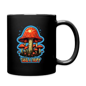 Take A Trip Toadstool Mushroom Mushroom Picker - Full Colour Mug - black - Right