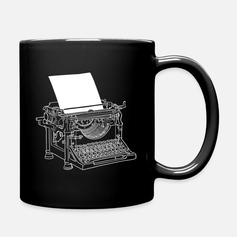 historische Schreibmaschine - Tasse einfarbig - Schwarz