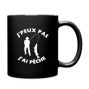 J'peux Pas J'ai Pêche Drôle pêcheurs - Mug uni - noir - Droite
