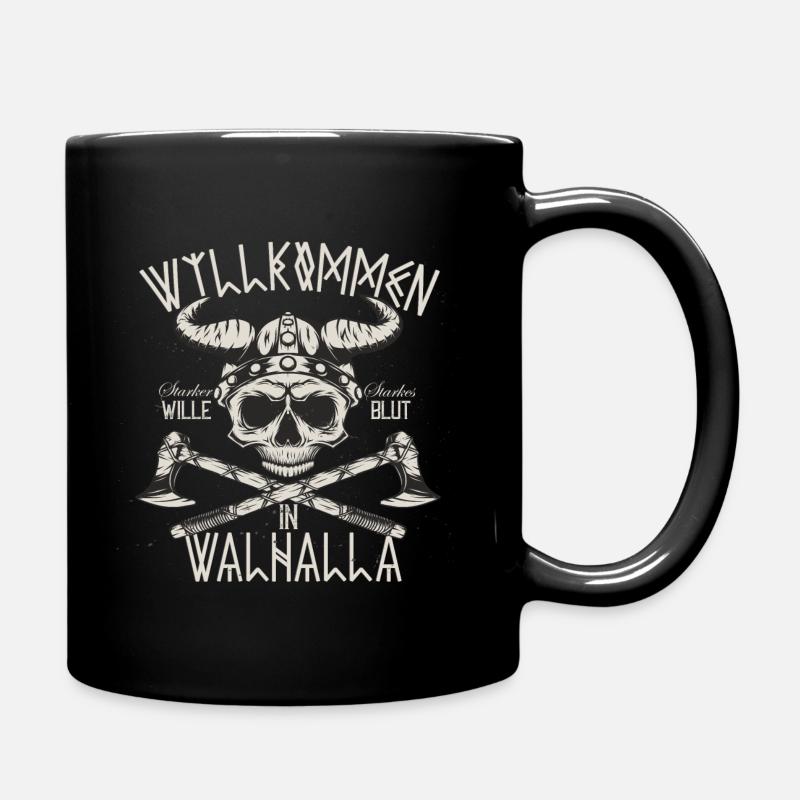 Walhalla Totenkopf - Tasse einfarbig - Schwarz