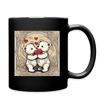 Lovely Bears - Two Teddys - Teddy Bears - Tasse einfarbig - Schwarz - Rechts