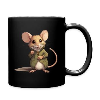 Dormouse with clothes - Full Colour Mug - black - Right