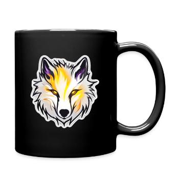 Wolf - Illustration - Tasse einfarbig - Schwarz - Rechts