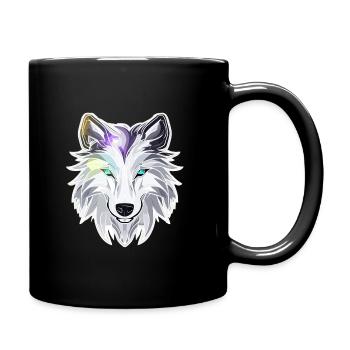 Wolf - Illustration - Tasse einfarbig - Schwarz - Rechts
