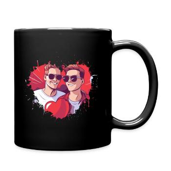 LGBT Gay Valentinstag Idee für Schwule - Tasse einfarbig - Schwarz - Rechts