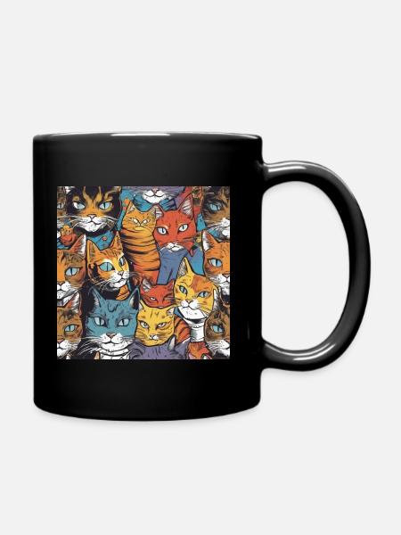 Cats - Full Colour Mug - black