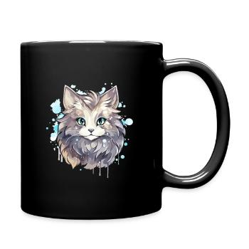 Chat - illustration - Mug uni - noir - Droite