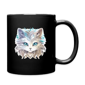 Katze - Illustration - Tasse einfarbig - Schwarz - Rechts