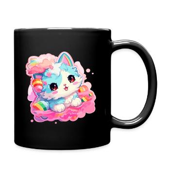 Chat - illustration - Mug uni - noir - Droite