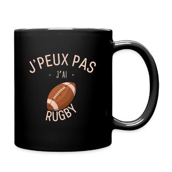 J'Peux Pas J'Ai Rugby - Mug uni - noir - Droite