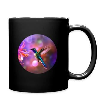Kolibri-Zauber-Kollektion - Tasse einfarbig - Schwarz - Rechts