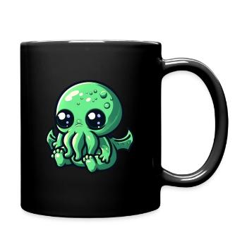 The charm of Lovecraft: Adorable Cute Baby Cthulhu - Full Colour Mug - black - Right