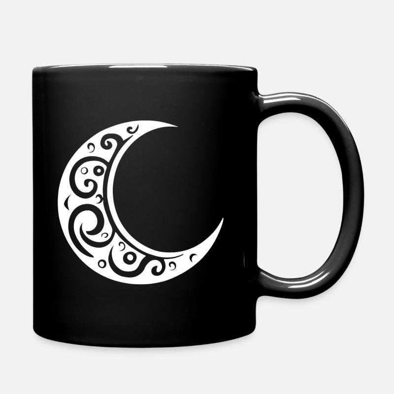 Mond, Mond Tattoo - Tasse einfarbig - Schwarz