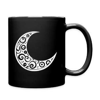 Weißer Mond Symbol, Mond Tattoo, Astrologie - Tasse einfarbig - Schwarz - Rechts