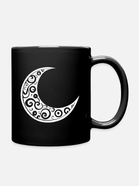 symbole de lune blanc, tatouage lune, astrologie - Mug uni - noir