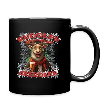 Rudolph the rednosed Beerdeer - Full Colour Mug - black - Right
