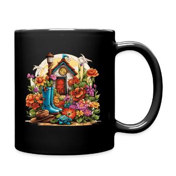 Die Freude eines Gartenliebhabers - Tasse einfarbig - Schwarz - Rechts