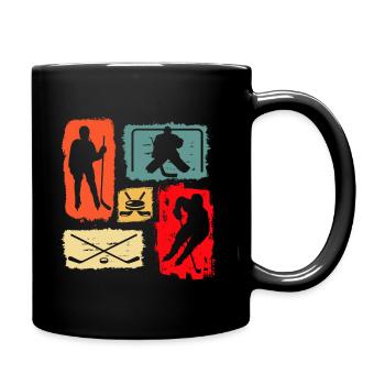 Eishockey Spieler Torwart Retro Vintage - Tasse einfarbig - Schwarz - Rechts