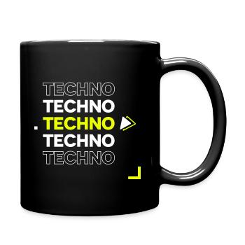 Techno - Mug uni - noir - Droite