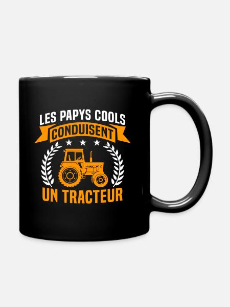 Les Papys Cools Conduisent Un Tracteur - Mug uni - noir
