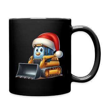 Kompaktlader Weihnachtsmann - Tasse einfarbig - Schwarz - Rechts