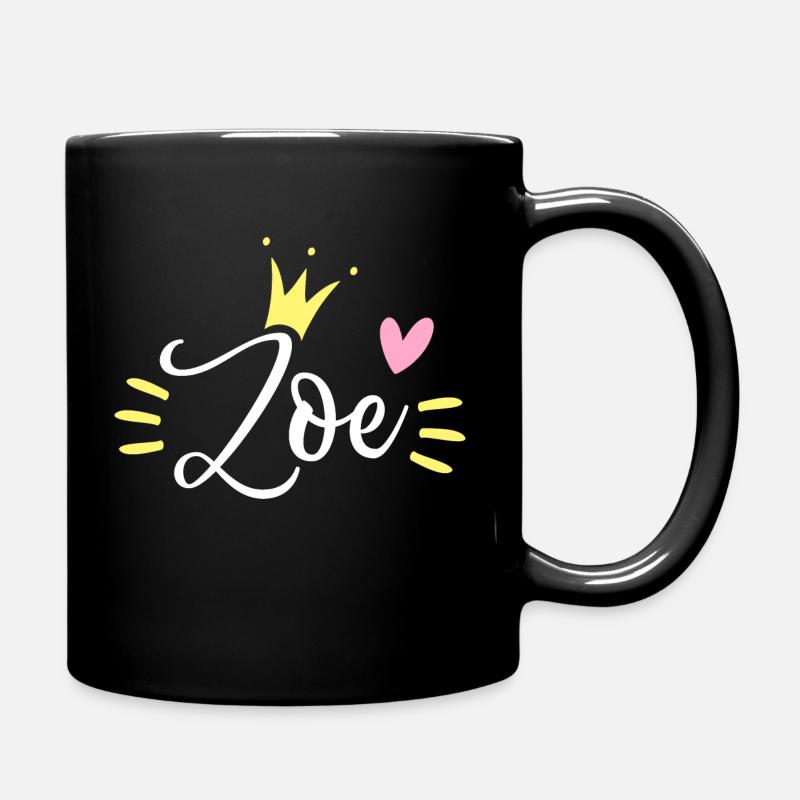 Couronne de prénom Zoé - Mug uni - noir